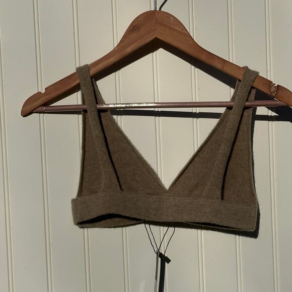 Lisa Yang Capucine Bralette 100% Cashmere Knit Bra Mole Medium Taupe NWT - Picture 6 of 11